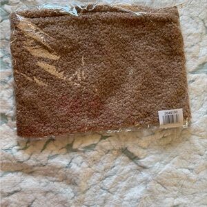 Brown Faux Shearling Sherpa Clutch Makeup Pouch cosmetic vanity Bag